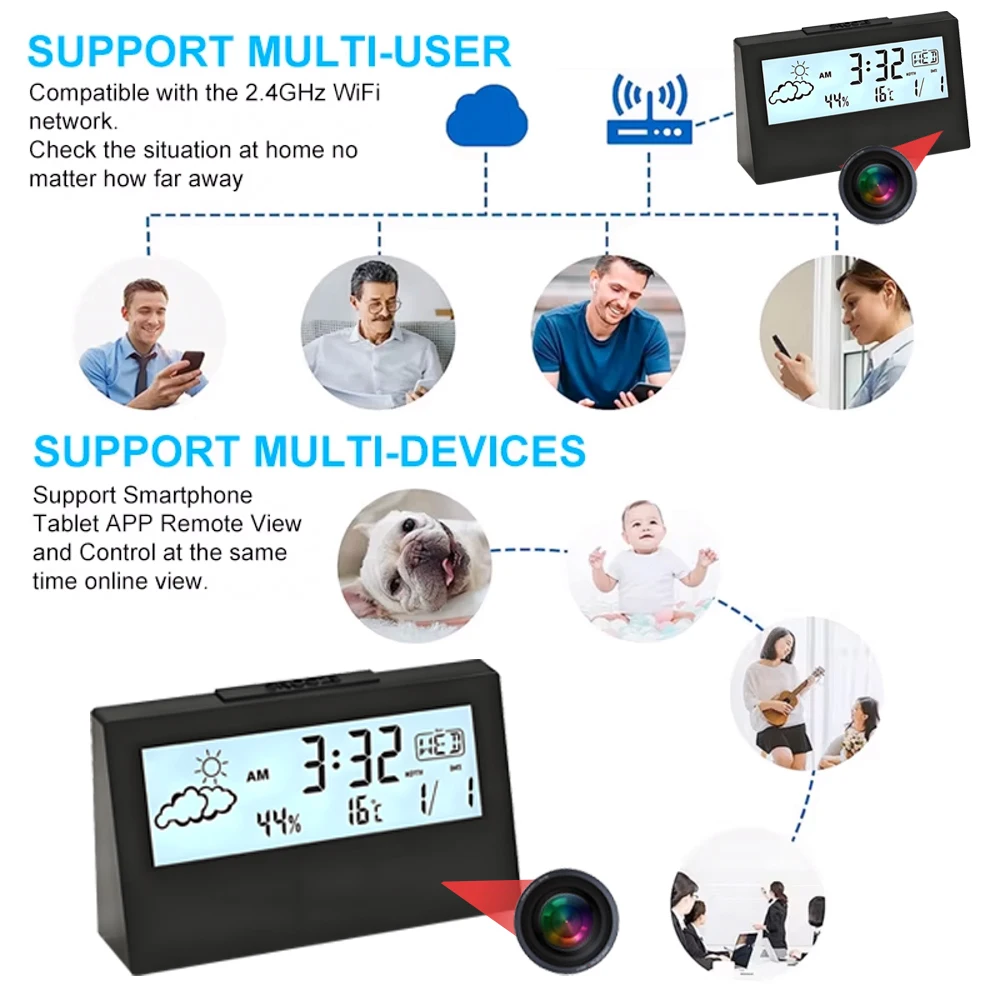 4K WiFi Clock Camera with Moti - Home Security No Wifi Needed review and price